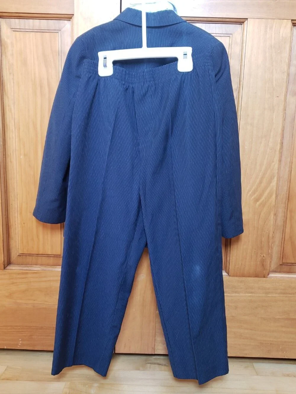 Geoffrey Beane Navy Blue Pinstripe Boys Suit Sz 6 Wedding Formal Party Vest